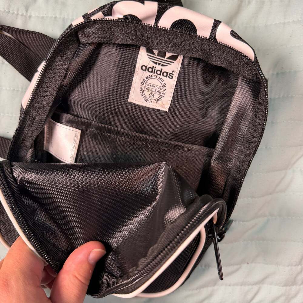 Adidas Originals Santiago Mini Backpack in Black and White - Picture 5 of 6